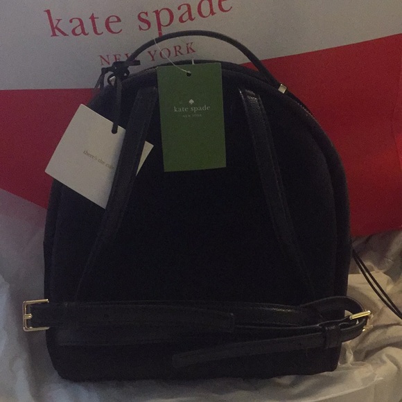 Kate Spade Sammi Dawn Place Velvet Black Backpack - Picture 3 of 4